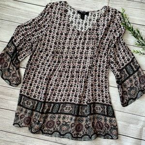 Style & Co. Multicolor Patterned Blouse